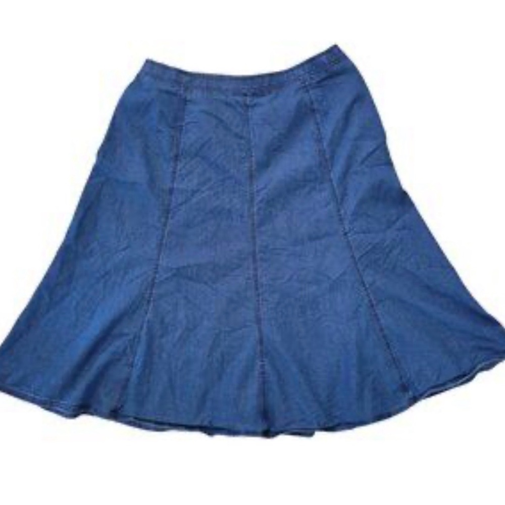 Southern Lady Dark Blue Denim A-Line Skirt true vintage size 14p